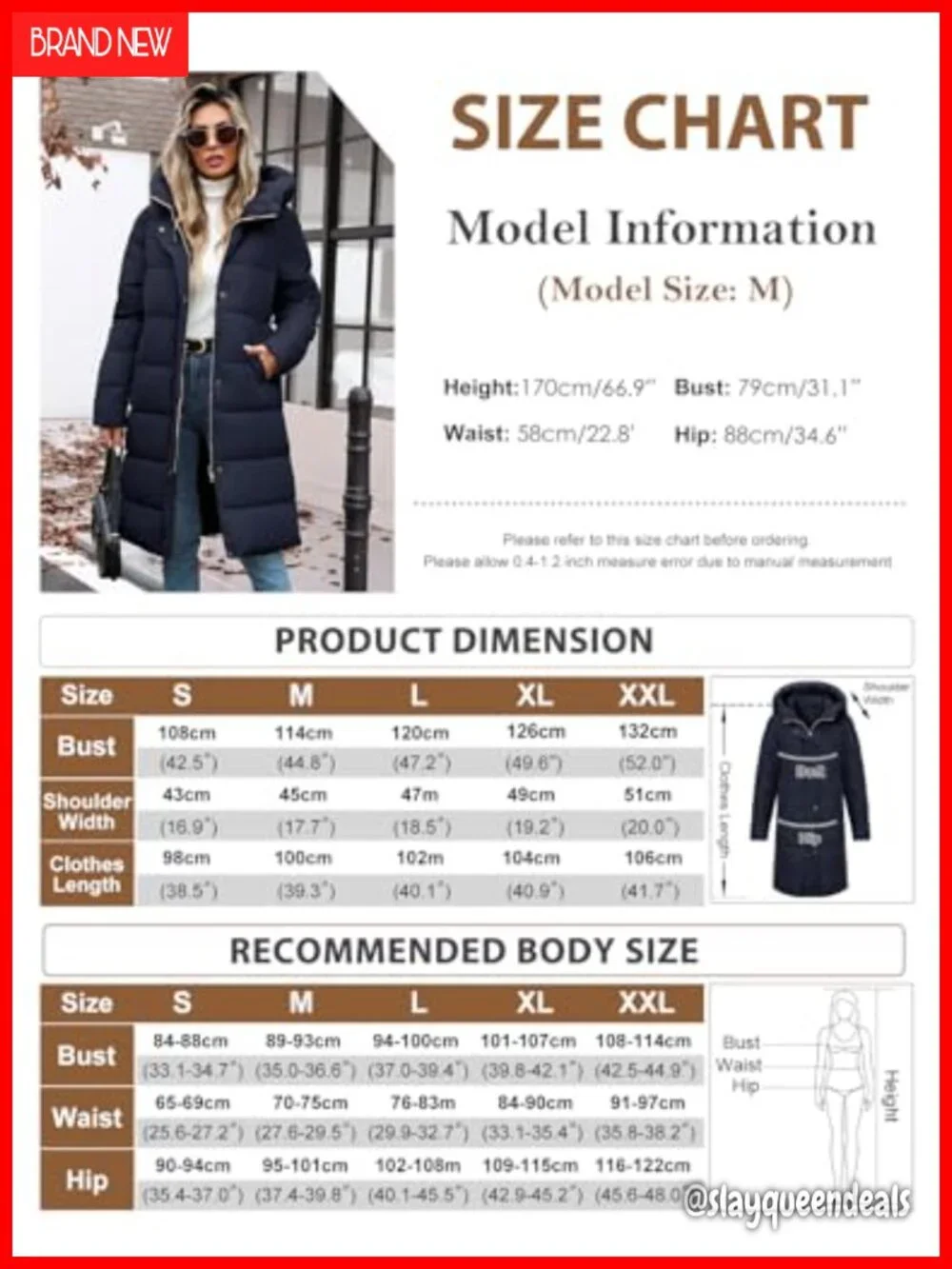 Long Puffer Jacket Hooded Warm Winter Coat Thickened Down Alternative Outwear